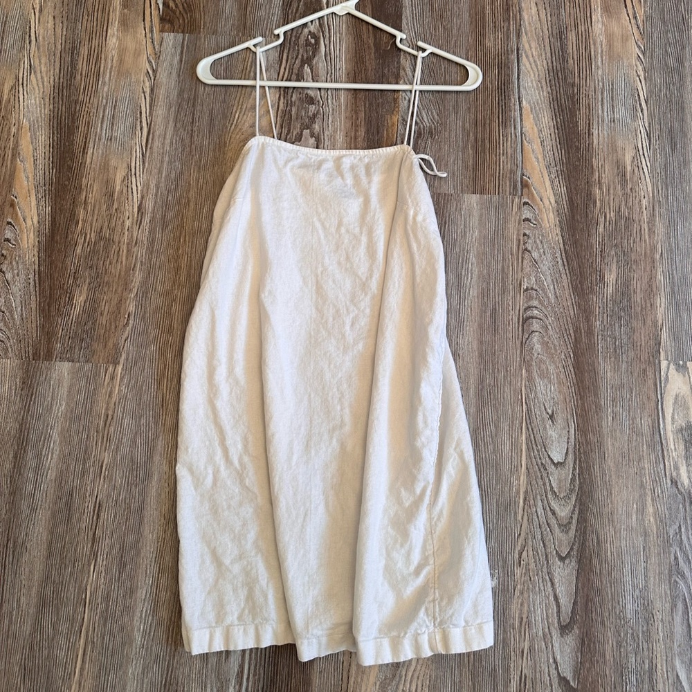 White linen dress